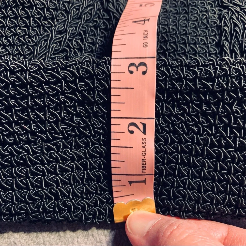 NWOT: Purse - Black, Crocheted, Crossbody, Attached Change Purse, Weatherproofed